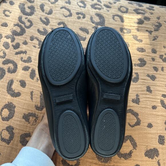 TORY BURCH Blacked Out Minnie Travel Ballet Flat Womens 7 Black Leather Comfort - Picture 5 of 8